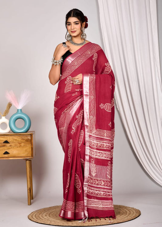 Linen Saree