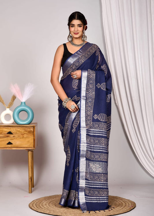 Linen Saree